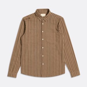 Merchant Archive - Classic Shirt - Picchi Stripe Brown