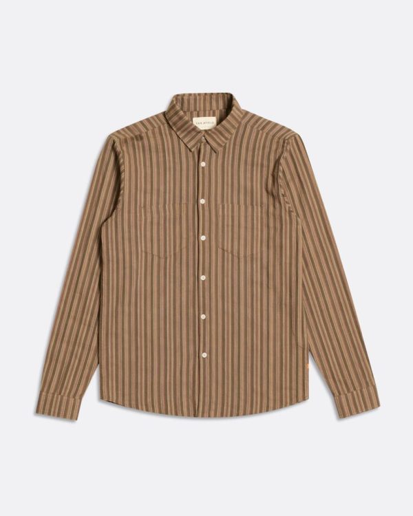 Merchant Archive - Classic Shirt - Picchi Stripe Brown