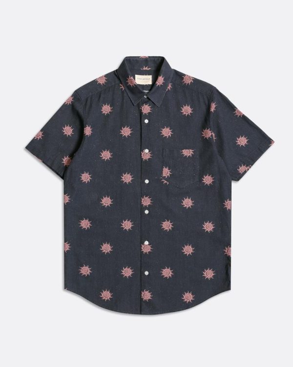 Merchant Archive - Classic Short Sleeve Shirt - Wonders Print Blue Night