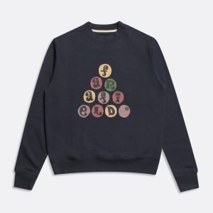 Merchant Archive - Crewneck Sweatshirt - Juggling Balls Print Blue Night