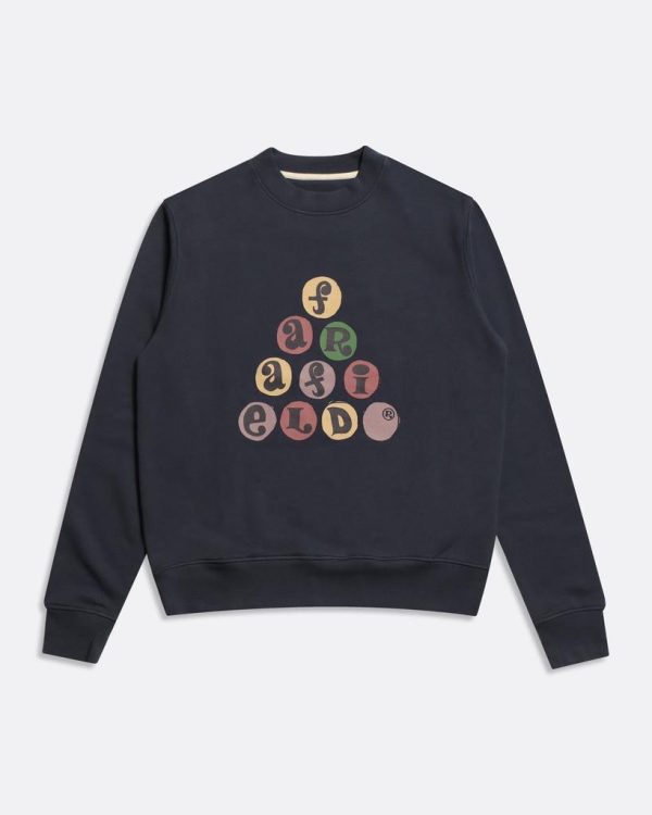 Merchant Archive - Crewneck Sweatshirt - Juggling Balls Print Blue Night