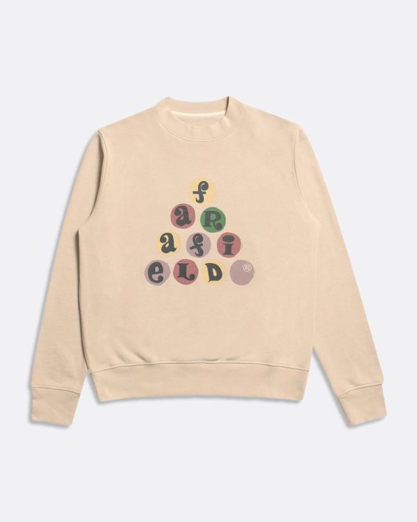 Merchant Archive - Crewneck Sweatshirt - Juggling Balls Print Peyote Sand