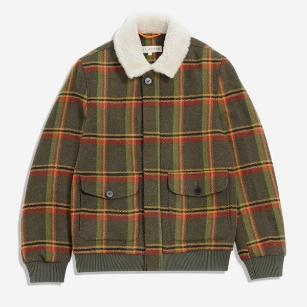 Merchant Archive - Cupar Jacket (Fletch Check - Dark Olive Green)