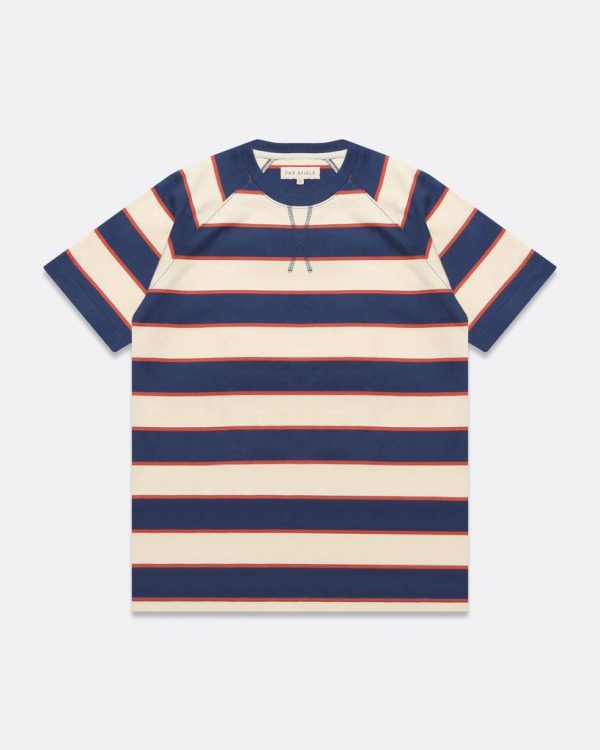 Merchant Archive - Dos Stripe Raglan T-Shirt (Navy/Seed Pearl)