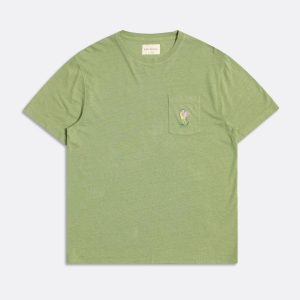 Merchant Archive - Embroidered Pocket T-Shirt - Clowny - Turf Green