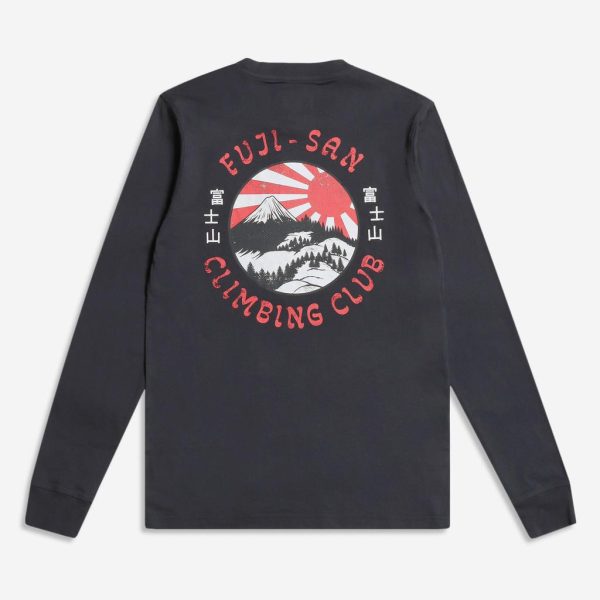 Merchant Archive - Graphic Long Sleeve T-Shirt (Fuji-San - Dark Navy)