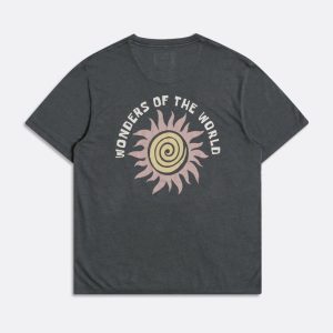 Merchant Archive - Graphic T-Shirt - Wonders Sun Swirl Print - Blue Night