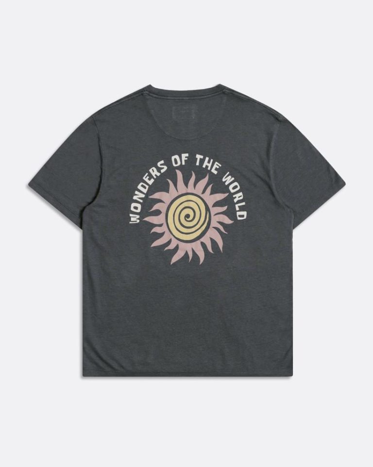 Merchant Archive - Graphic T-Shirt - Wonders Sun Swirl Print - Blue Night