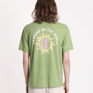 Merchant Archive - Graphic T-Shirt - Wonders Sun Swirl Print - Turf Green