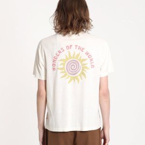 Merchant Archive - Graphic T-Shirt - Wonders Sun Swirl Print - White