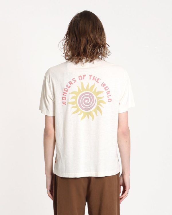 Merchant Archive - Graphic T-Shirt - Wonders Sun Swirl Print - White