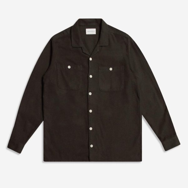 Merchant Archive - Hiro L/S Shirt (Twisted Yarn - Slate Brown)