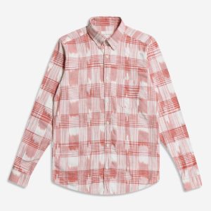 Merchant Archive - Mod Button Down L/S (Ikat Check - Cedar Wood)