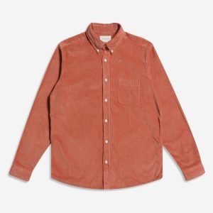 Merchant Archive - Mod Button Down L/S Shirt (Cord - Cedar Wood)