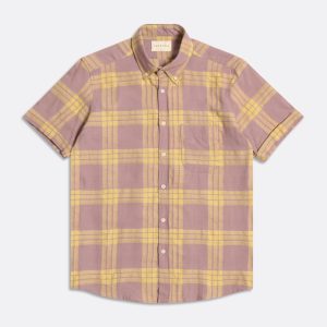 Merchant Archive - Mod Button Down Shirt - Dobby Deauville Mauve