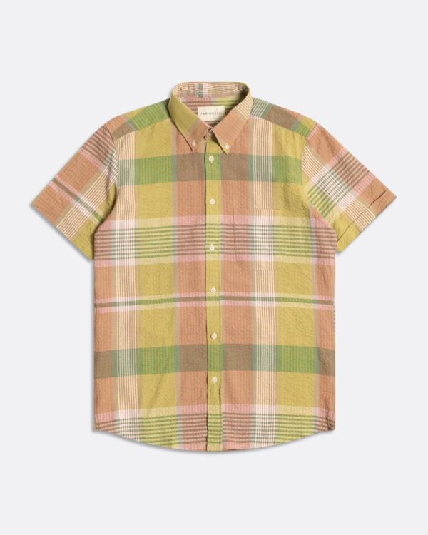 Merchant Archive - Mod Button Down Shirt - Seersucker Check