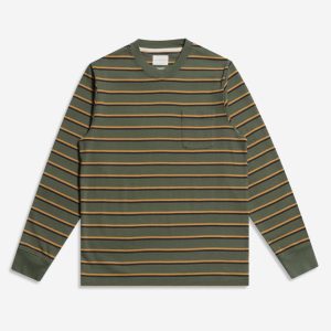 Merchant Archive - Pocket Long Sleeve T-Shirt (Multi Stripe)