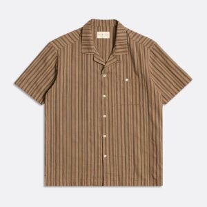 Merchant Archive - Selleck Shirt - Picchi Stripe Desert Palm Brown