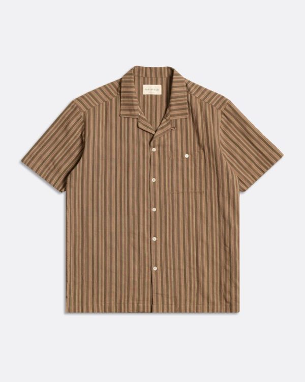 Merchant Archive - Selleck Shirt - Picchi Stripe Desert Palm Brown