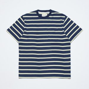 Merchant Archive - Short Sleeve Pocket T-Shirt - Navy Breton Stripe