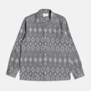 Merchant Archive - Stachio Ls Shirt - Diamonds Blue Night