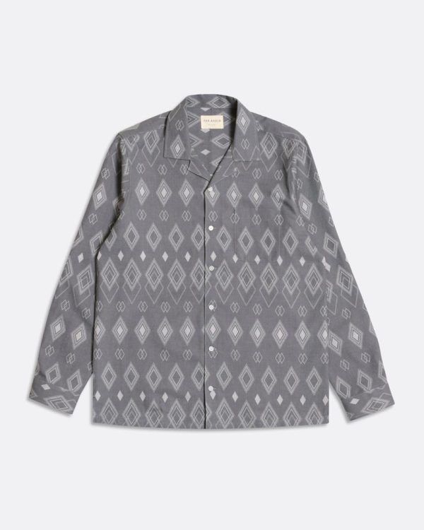 Merchant Archive - Stachio Ls Shirt - Diamonds Blue Night