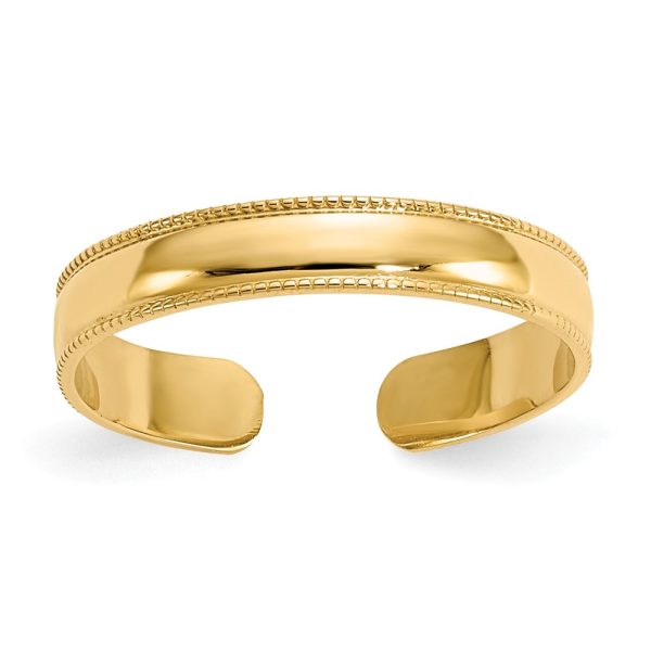 Mill Grain Toe Ring in 14 Karat Gold