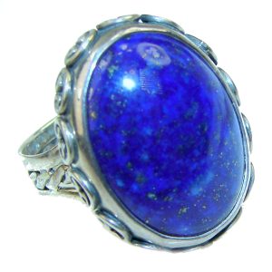 Natural Lapis Lazuli .925 Sterling Silver handcrafted ring size 6