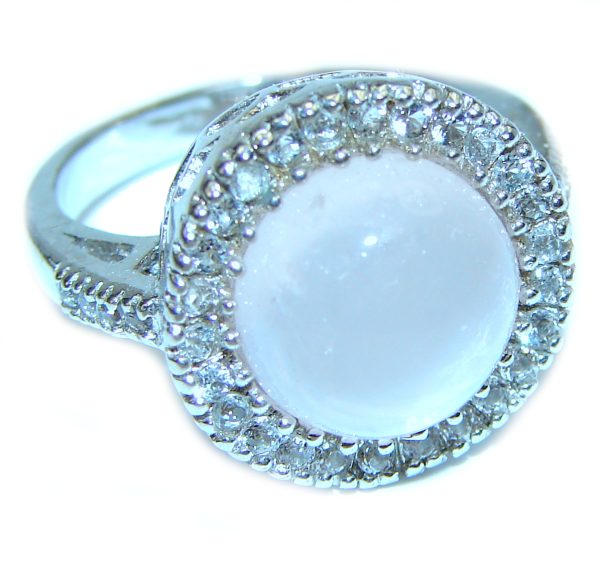 Natural Moonstone .925 Sterling Silver handmade ring s. 7 3/4