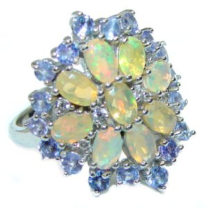 New Universe Ethiopian Opal .925 Sterling Silver handmade Ring size 6 3/4