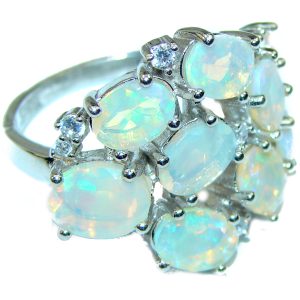 New Universe Ethiopian Opal .925 Sterling Silver handmade Ring size 9