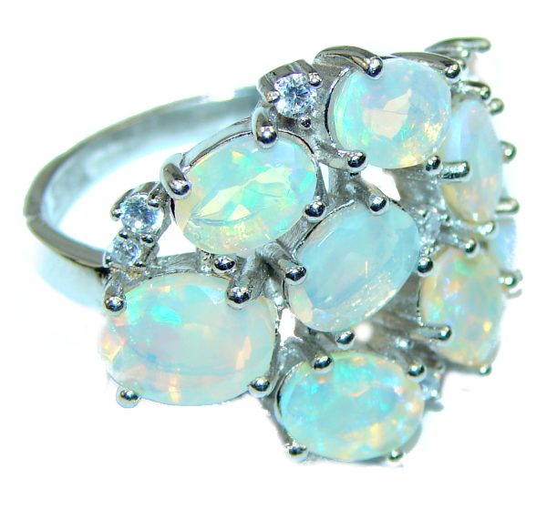 New Universe Ethiopian Opal .925 Sterling Silver handmade Ring size 9