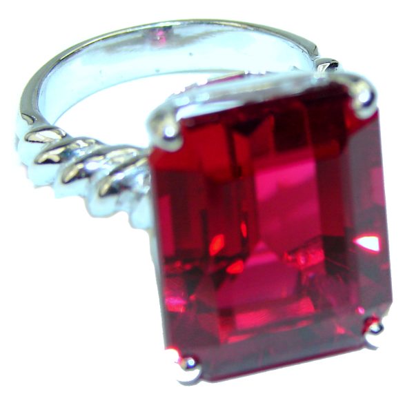 Passionate Love Red Topaz .925 Sterling Silver HANDCRAFTED Ring size 7 3/4