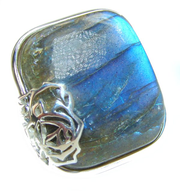 Perfect Silky Labradorite .925 Sterling Silver handmade Ring s. 8