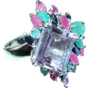 Pink Amethyst .925 Silver handcrafted Ring s. 9