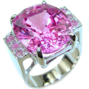 Pink Diva Pink Topaz .925 Silver handcrafted Cocktail Ring s. 6