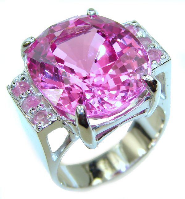 Pink Diva Pink Topaz .925 Silver handcrafted Cocktail Ring s. 6