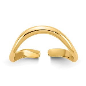 Polished Curved Toe Ring in 14K Yellow Gold