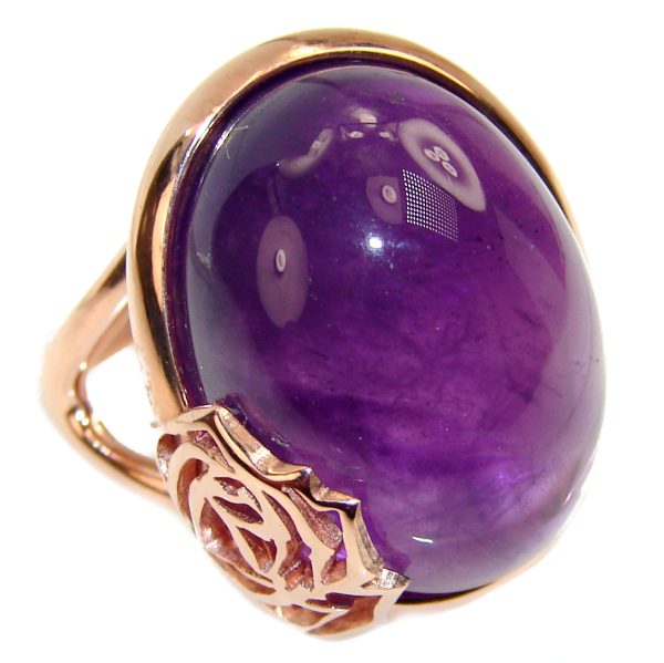 Purple Beauty 10.5 carat Amethyst 18K Rose Gold over .925 Sterling Silver Ring size 7 1/4