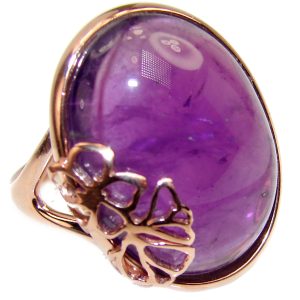 Purple Beauty 10.5 carat Amethyst 18K Rose Gold over .925 Sterling Silver Ring size 8