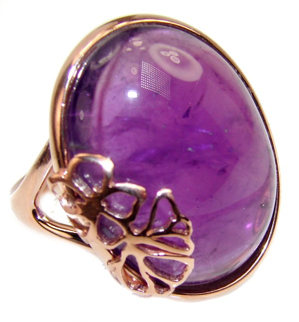 Purple Beauty 10.5 carat Amethyst 18K Rose Gold over .925 Sterling Silver Ring size 8