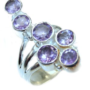 Purple Beauty 10.5 carat authentic Amethyst .925 Sterling Silver Ring size 8 3/4