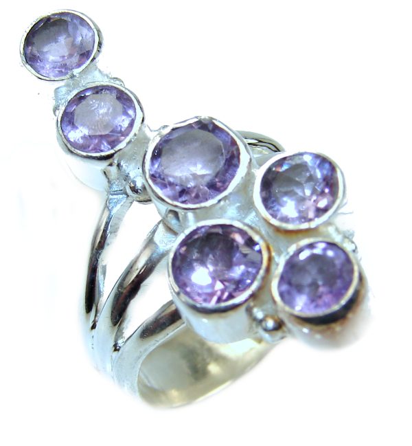 Purple Beauty 10.5 carat authentic Amethyst .925 Sterling Silver Ring size 8 3/4