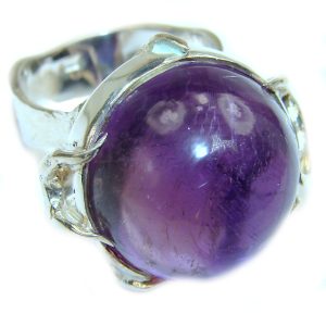 Purple Beauty 15.5 carat authentic Amethyst .925 Sterling Silver Ring size 8 1/4