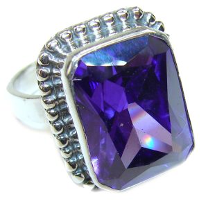 Purple Beauty 15.5 carat authentic Topaz .925 Sterling Silver Ring size 8