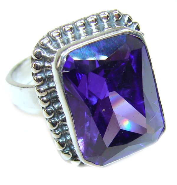 Purple Beauty 15.5 carat authentic Topaz .925 Sterling Silver Ring size 8