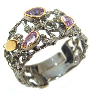 Purple Beauty 4.5 carat Amethyst 18K Gold over .925 Sterling Silver Ring size 8