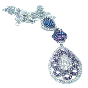 Purple Charm authentic Amethyst .925 Sterling Silver handcrafted necklace