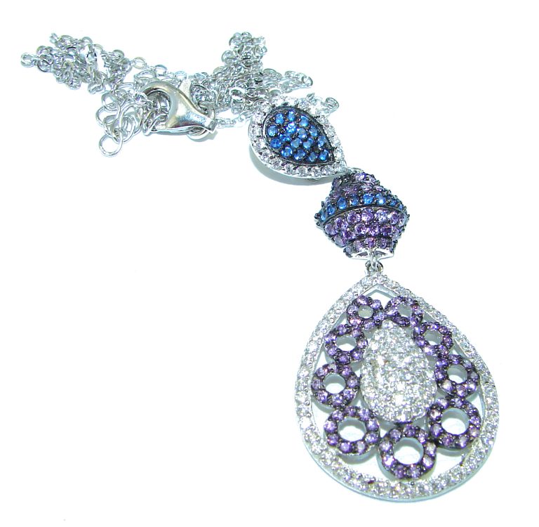 Purple Charm authentic Amethyst .925 Sterling Silver handcrafted necklace