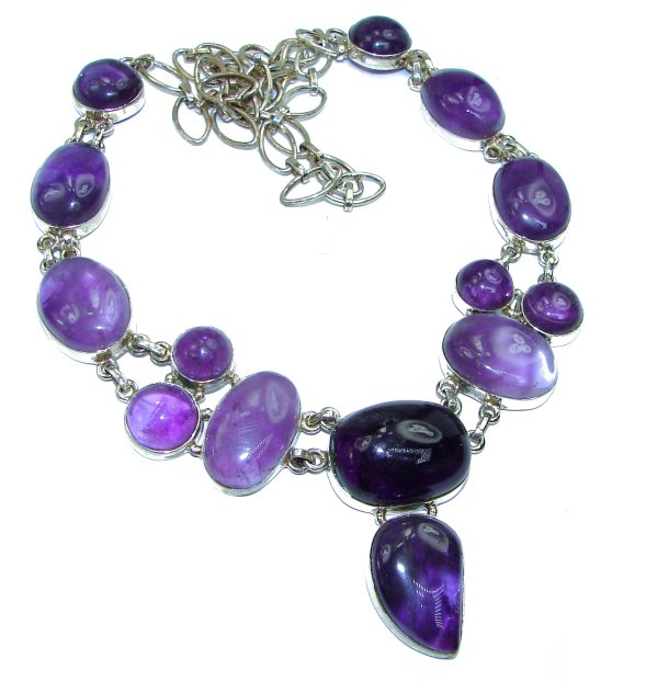 Purple Charm authentic Amethyst .925 Sterling Silver handcrafted necklace